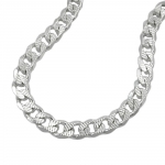 necklace 5,6mm flat curb chain with pattern silver 925 50cm