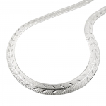 necklace 7mm snake flat pressed with diamond cut silver 925 45cm