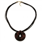 necklace, amulet, brown-metallic, 55cm