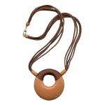 necklace, amulet, caramel/ brown