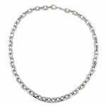 necklace, anchor chain, rhodium plated, 50cm