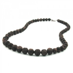 necklace, baroque beads, brown marbled