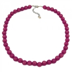 necklace, beads, 10mm, lilac glossy