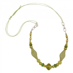 necklace, beads green-olive