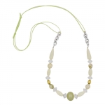 necklace, beads light-green-oliv