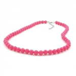 necklace, beads rose-pink 8mm, 40cm 