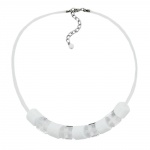 necklace, beads, transparent & white