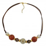 necklace, brown, beads, 55cm