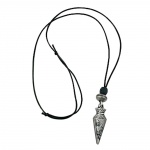 necklace, cornet pendant, antique silver