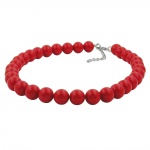 necklace, dark red beads 12mm, 45cm