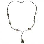 necklace, designer beads, black/gold-coloured