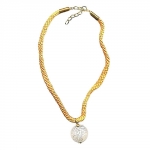necklace, eyecatching bead, white