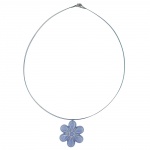 necklace, flower pendant, blue
