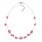 necklace glass beads pink