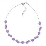 necklace glass beads purple 43cm