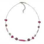 necklace glass beads purple 45cm