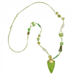 necklace, green beads