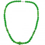 necklace, green/black beads
