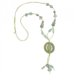 necklace, light-green and oliv beads