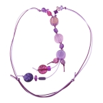 Necklace lilac beads on double cord