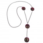 necklace, nuggets, purple, 100cm