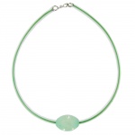 necklace, olive, mint/transparent