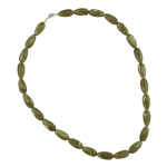 necklace pear beads olive-white-marbeled