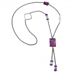 necklace, purple, beads, 95cm