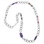 necklace, purple, beads, 95cm