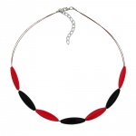 necklace red and black olive shaped beads