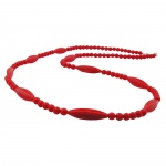 necklace, red beads, 80cm