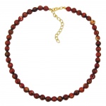 necklace, red marbled beads