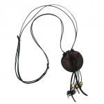 necklace, rings, brown-blacke, matte, 100cm