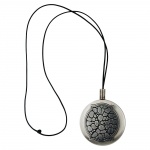 necklace, round pendant, antique silver