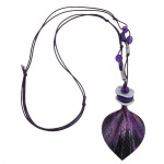 necklace, scaled leaf, lilac-lavender, 95cm