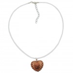 necklace, seashell-heart shape, copper-coloured