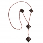 necklace, square, black-copper-tone, 100cm