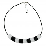 necklace tilt-pearl, black-white 45cm