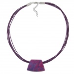 necklace, trapezium, purple-pink, 50cm