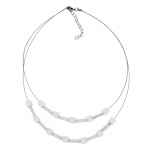 necklace white beads matt
