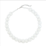 necklace white discus white knot beads