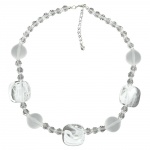 necklace, white-transparent, 45cm