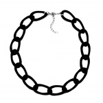 necklace, wide anchor chain, black glossy