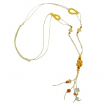 necklace, yellow, beads, 100cm
