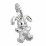 pendant, 11mm, small hare, silver 925