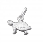 pendant, 11mm turtle silver 925