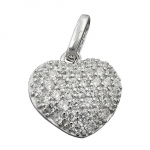 pendant 12x13mm heart with zirconias silver 925