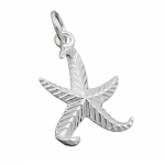 pendant 20mm starfish patterned silver 925