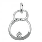 pendant 23x15mm double circle eight with zirconia silver 925