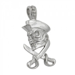 pendant 25x12mm skull with pirate hat silver 925